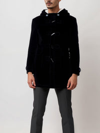 Vegan Men's Wool Duffle Coat With Recycled Vegan Shearling | Will's Vegan Store