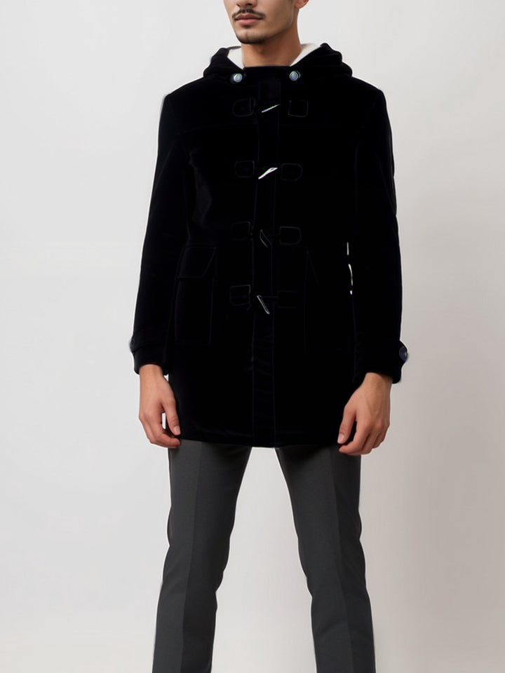 Vegan Men's Wool Duffle Coat With Recycled Vegan Shearling | Will's Vegan Store
