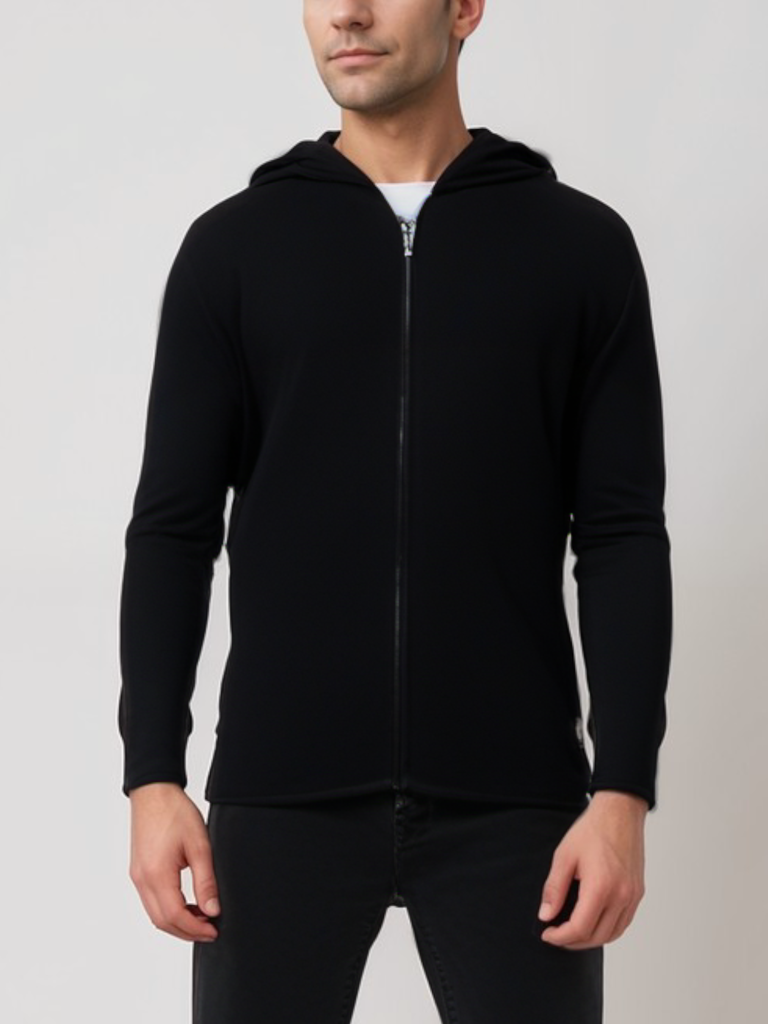 Vegan Men's Recycled Zip Up Knit Hoodie | Will's Vegan Store