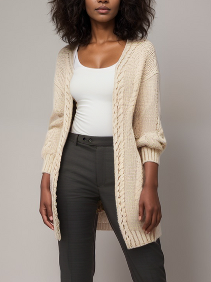 Vegan Women's Recycled Chunky Knit Cardigan | Will's Vegan Store Vegan Women's Recycled Chunky Knit Cardigan | Will's Vegan Store