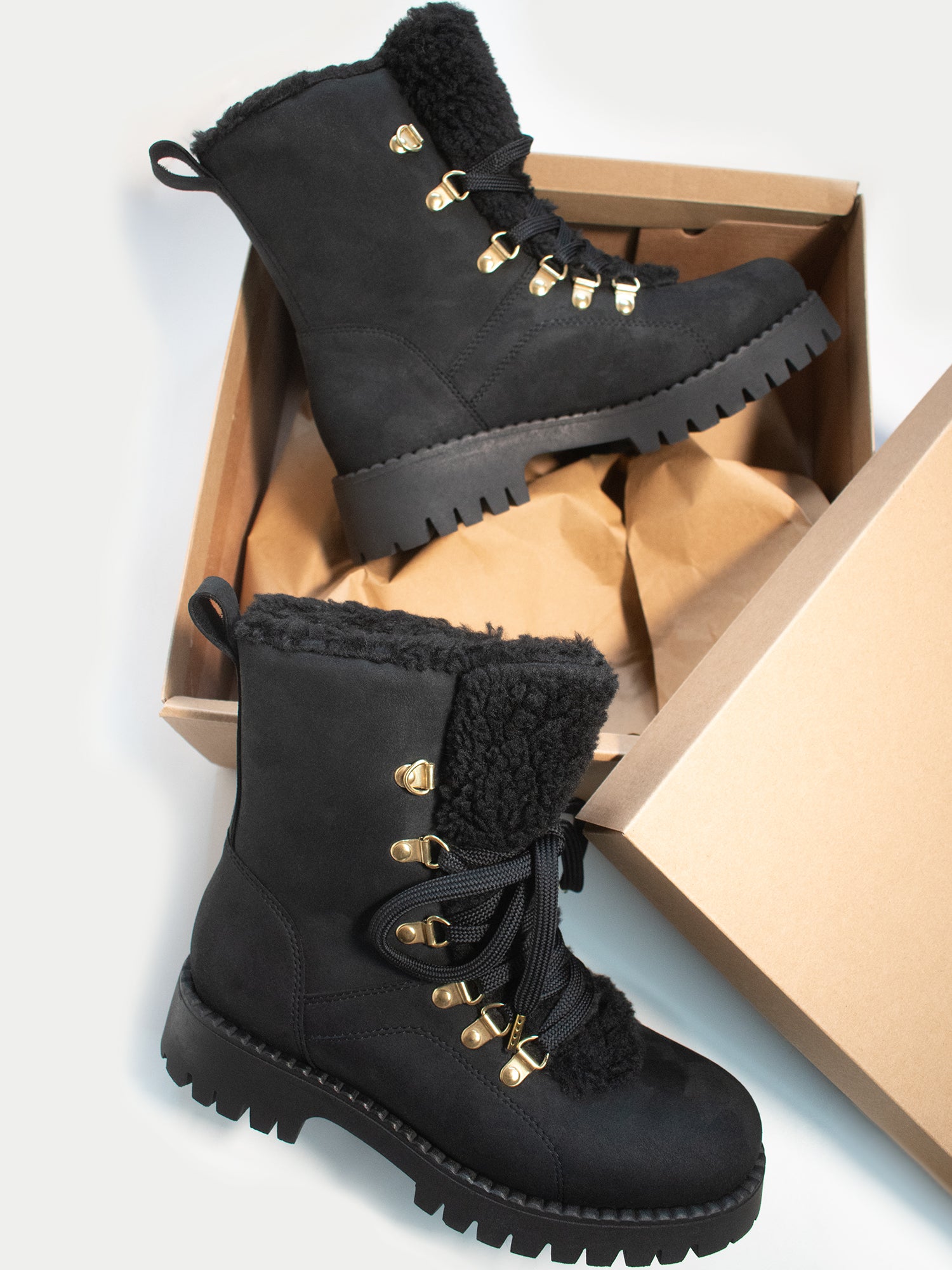 Vegan cheap shearling boots