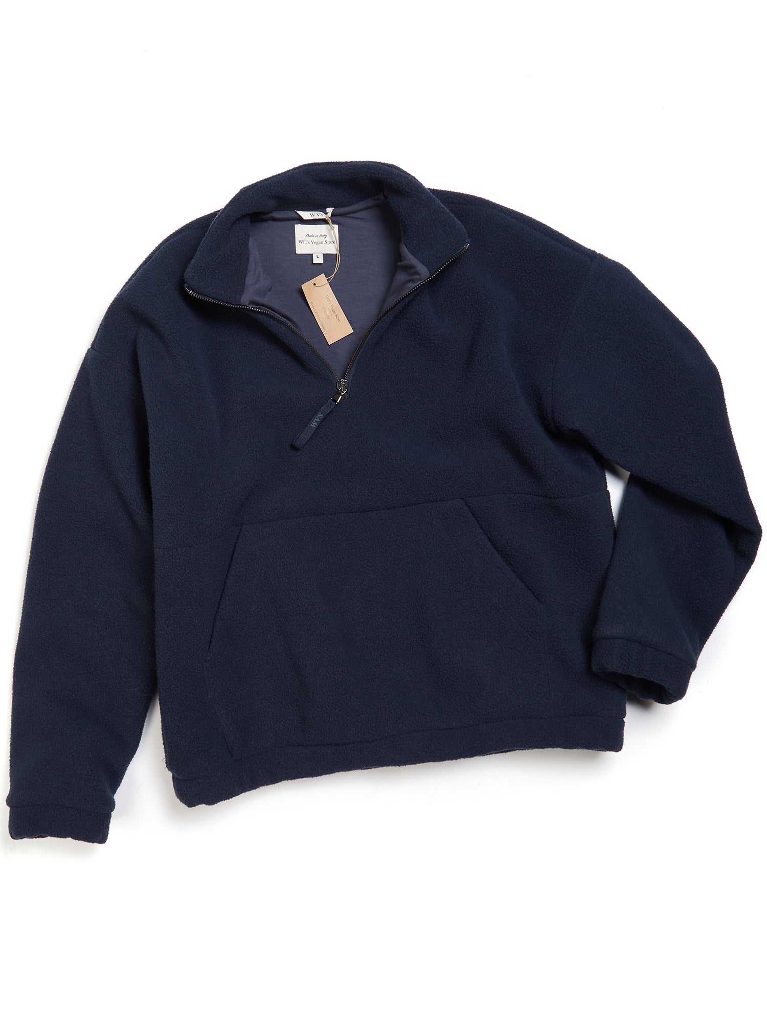 Vegan Men's Recycled Windbreaker Fleece Quarter Zip | Will's Vegan Store