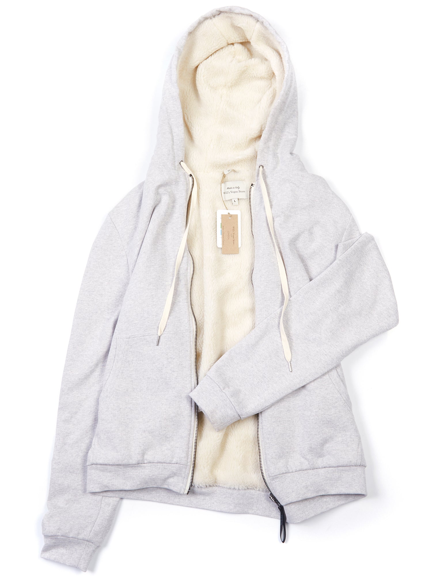 Men's Zip-Up Hoodie With Recycled Vegan Shearling Lining | Will's Vegan Store