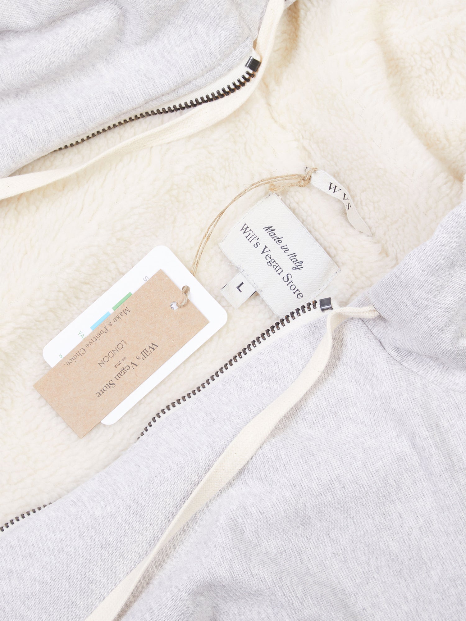 Men's Zip-Up Hoodie With Recycled Vegan Shearling Lining | Will's Vegan Store