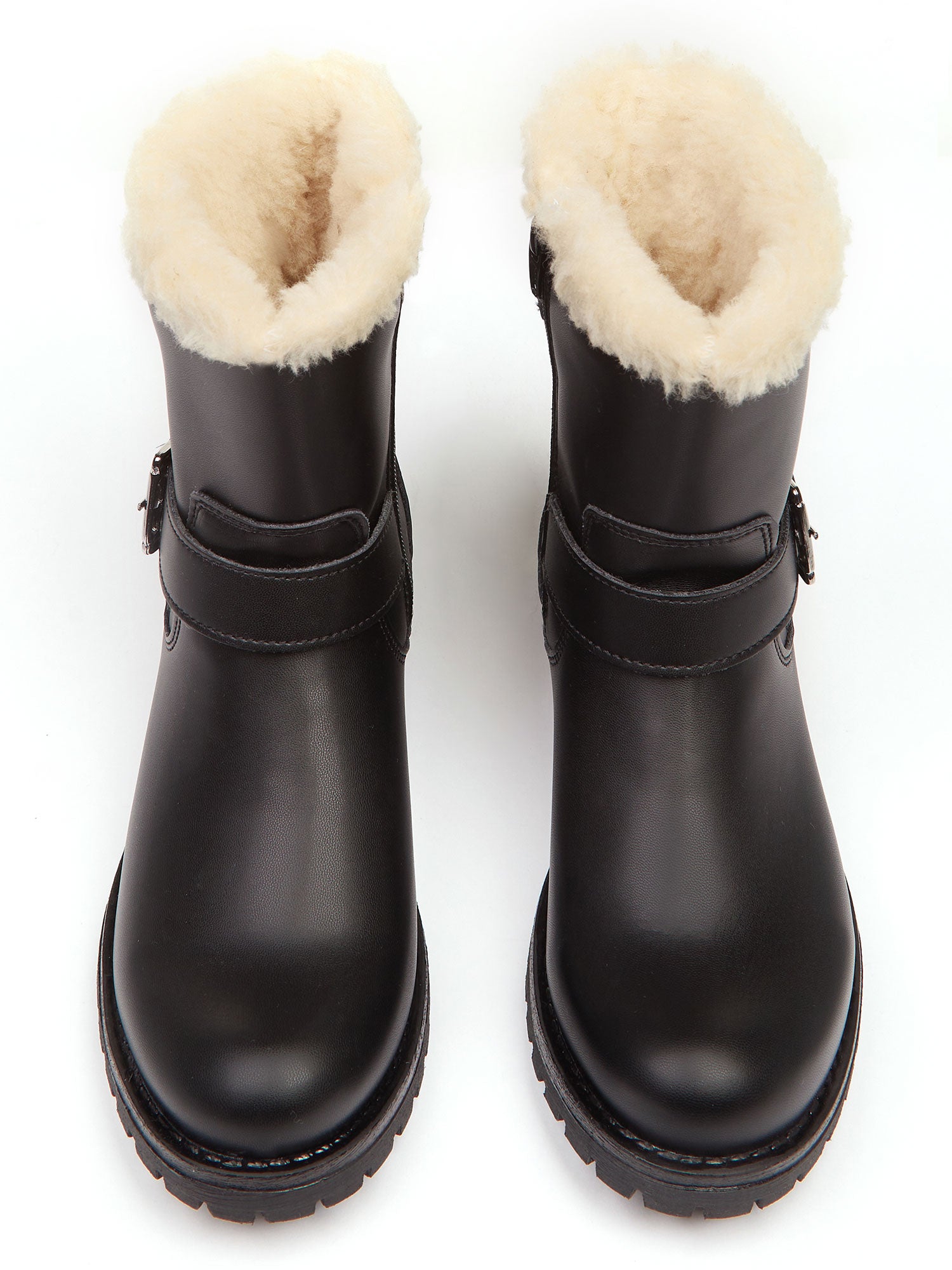 Ladies fur lined hot sale biker boots