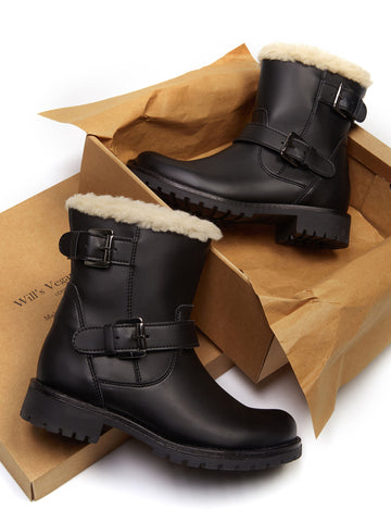 Vegan Women's Insulated Biker Boots Will's Vegan Store