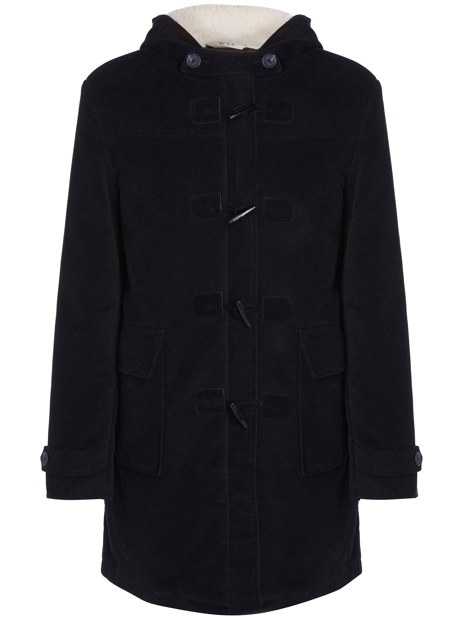 Vegan Men's Wool Duffle Coat With Recycled Vegan Shearling | Will's Vegan Store