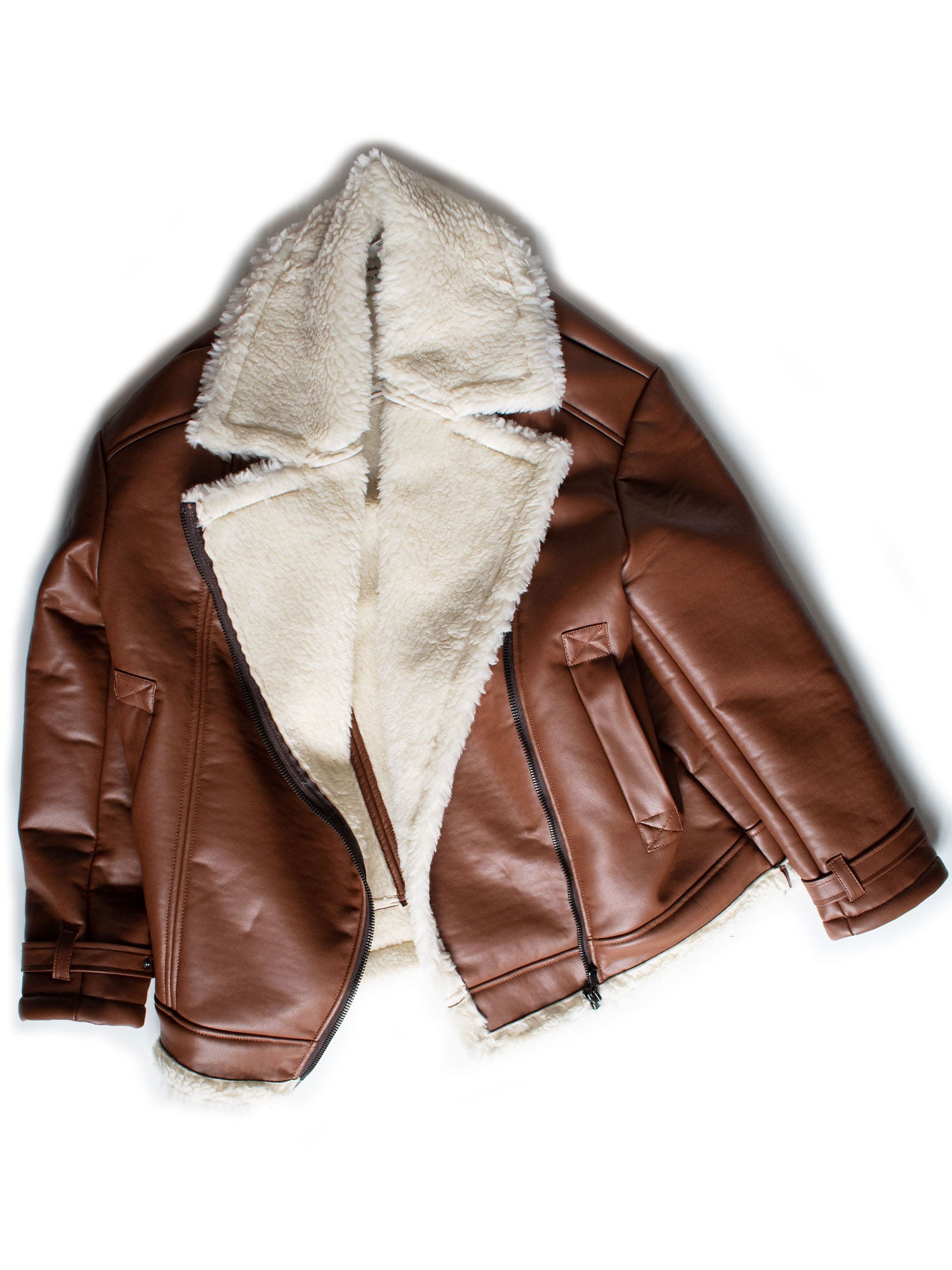 Women's Oversized Recycled Vegan Shearling Aviator Jacket | Will's Vegan Store