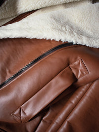 Men's Oversized Recycled Vegan Shearling Aviator Jacket | Will's Vegan Store