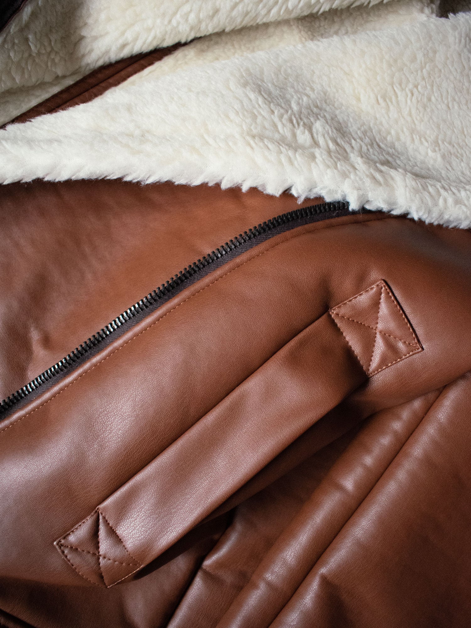 Men's Oversized Recycled Vegan Shearling Aviator Jacket | Will's Vegan Store