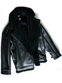 Men's Oversized Recycled Vegan Shearling Aviator Jacket | Will's Vegan Store