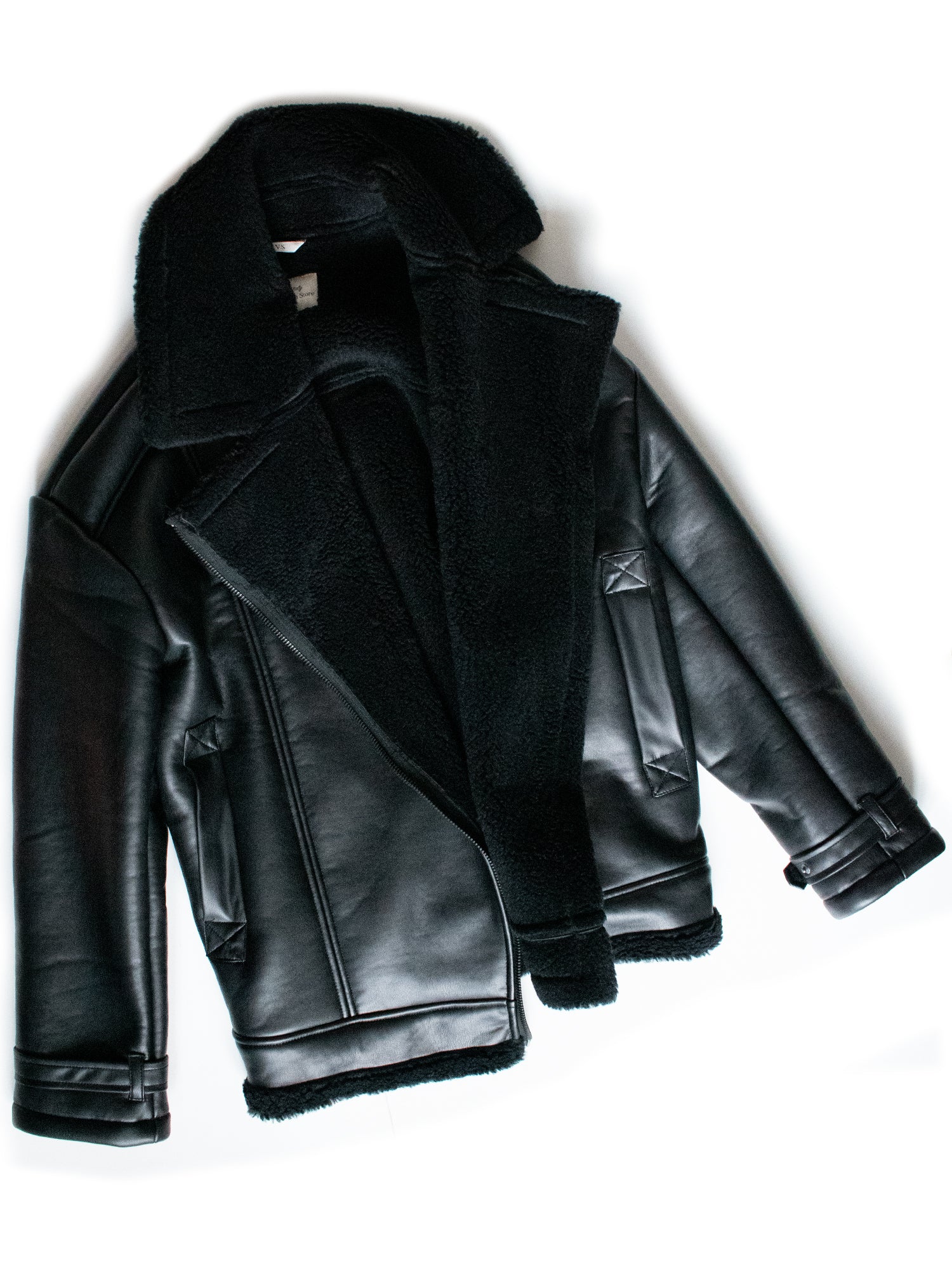 Men's Oversized Recycled Vegan Shearling Aviator Jacket | Will's Vegan Store