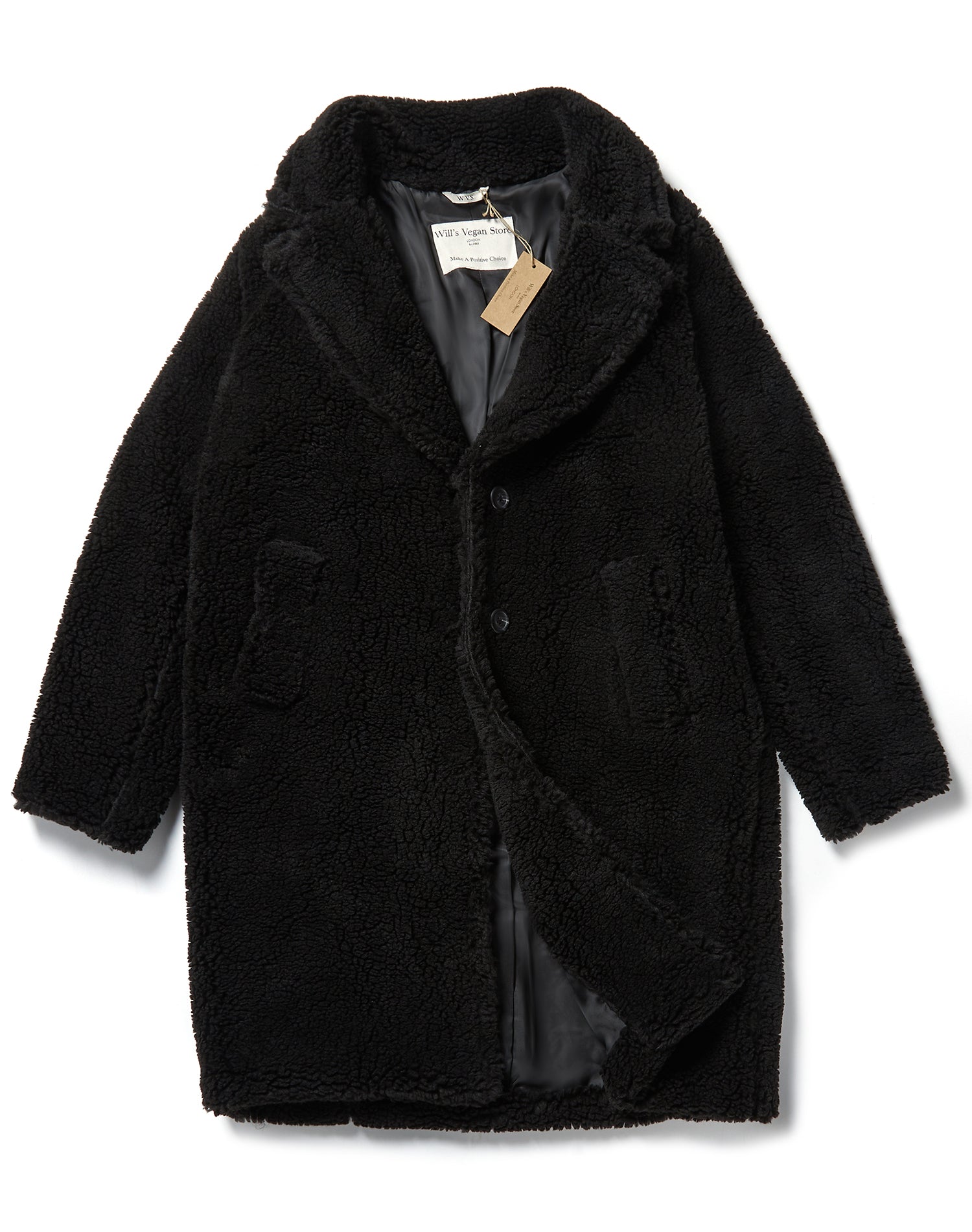 Vegan Women's Recycled Teddy Coat | Will's Vegan Store