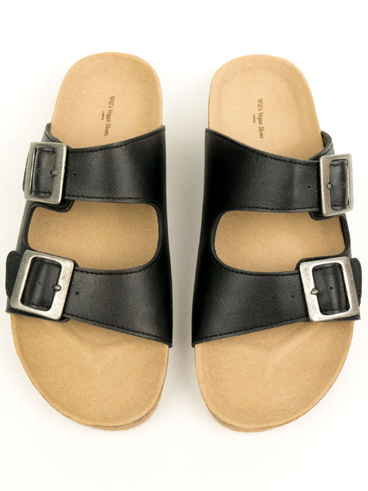 Vegan Men's Two Strap Footbed Sandals | Will's Vegan Store