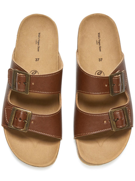 Vegan Men's Two Strap Footbed Sandals | Will's Vegan Store