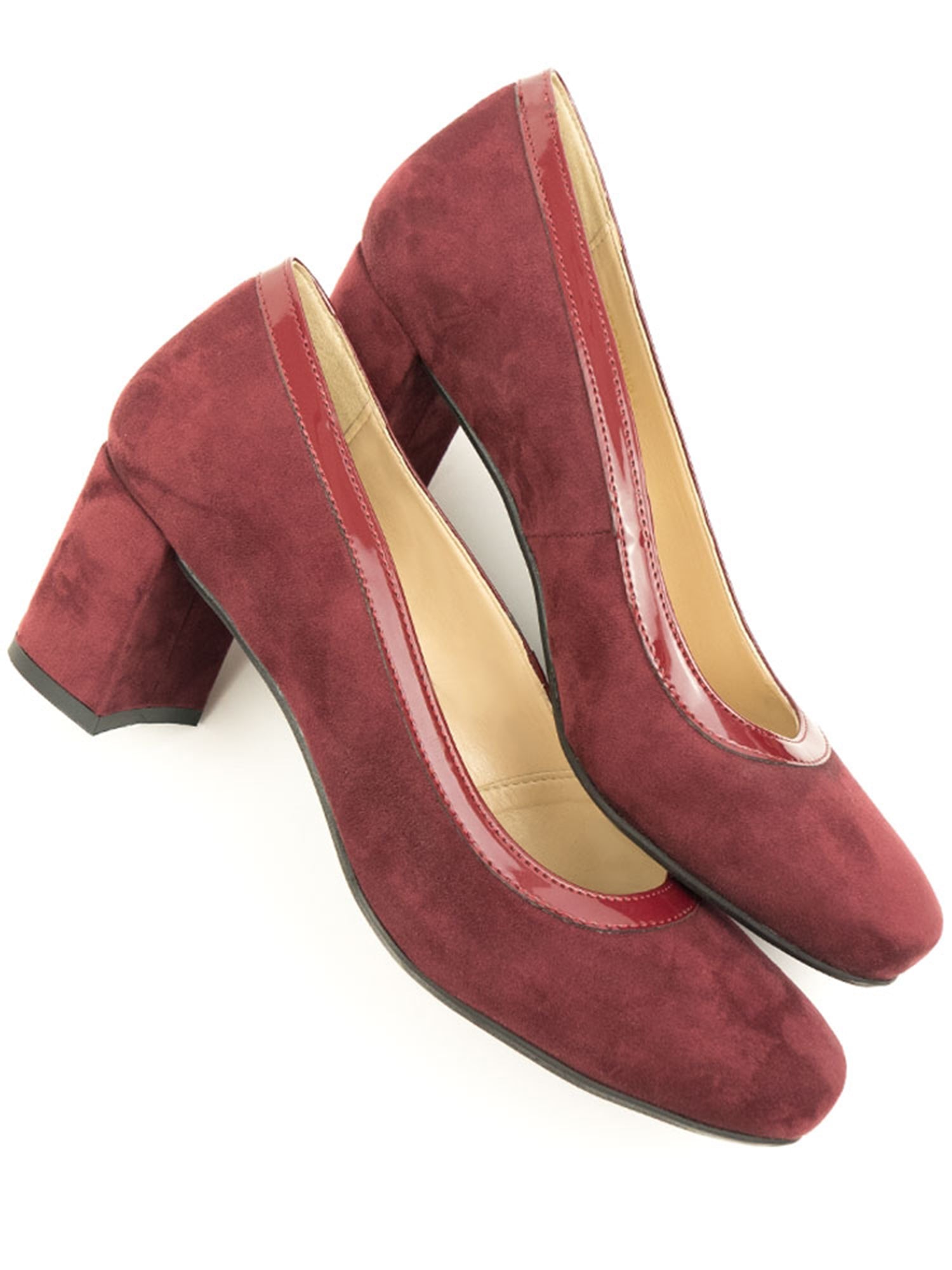 Burgundy suede best sale block heels