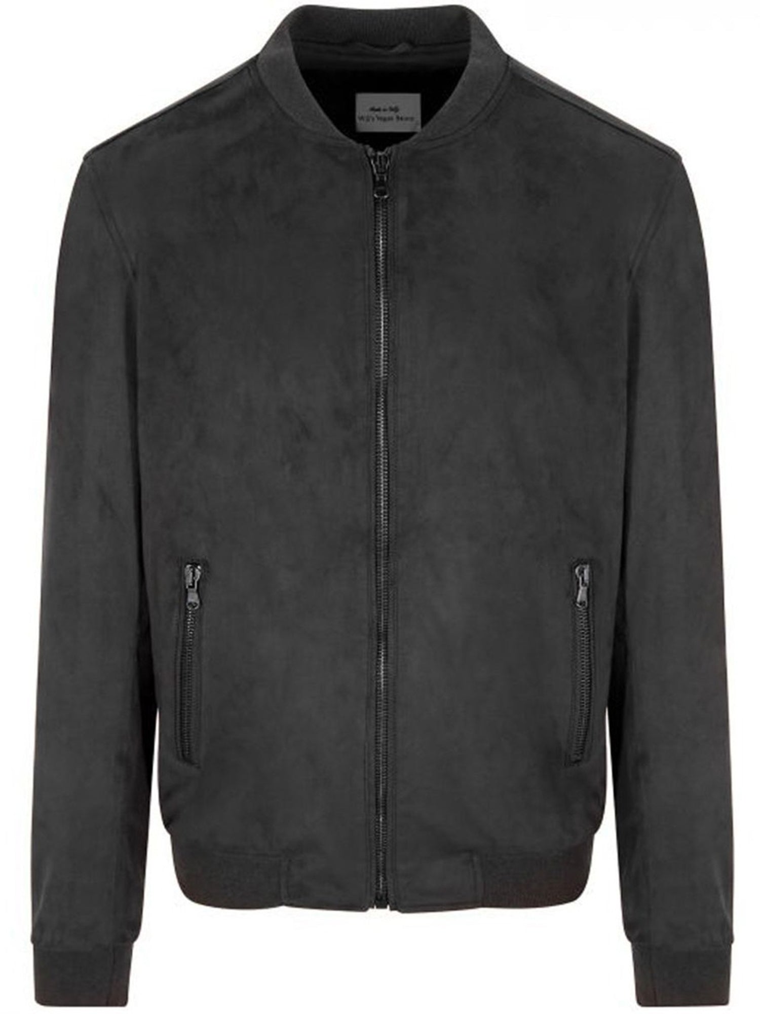 Bomber Jacket Black Vegan Suede XS