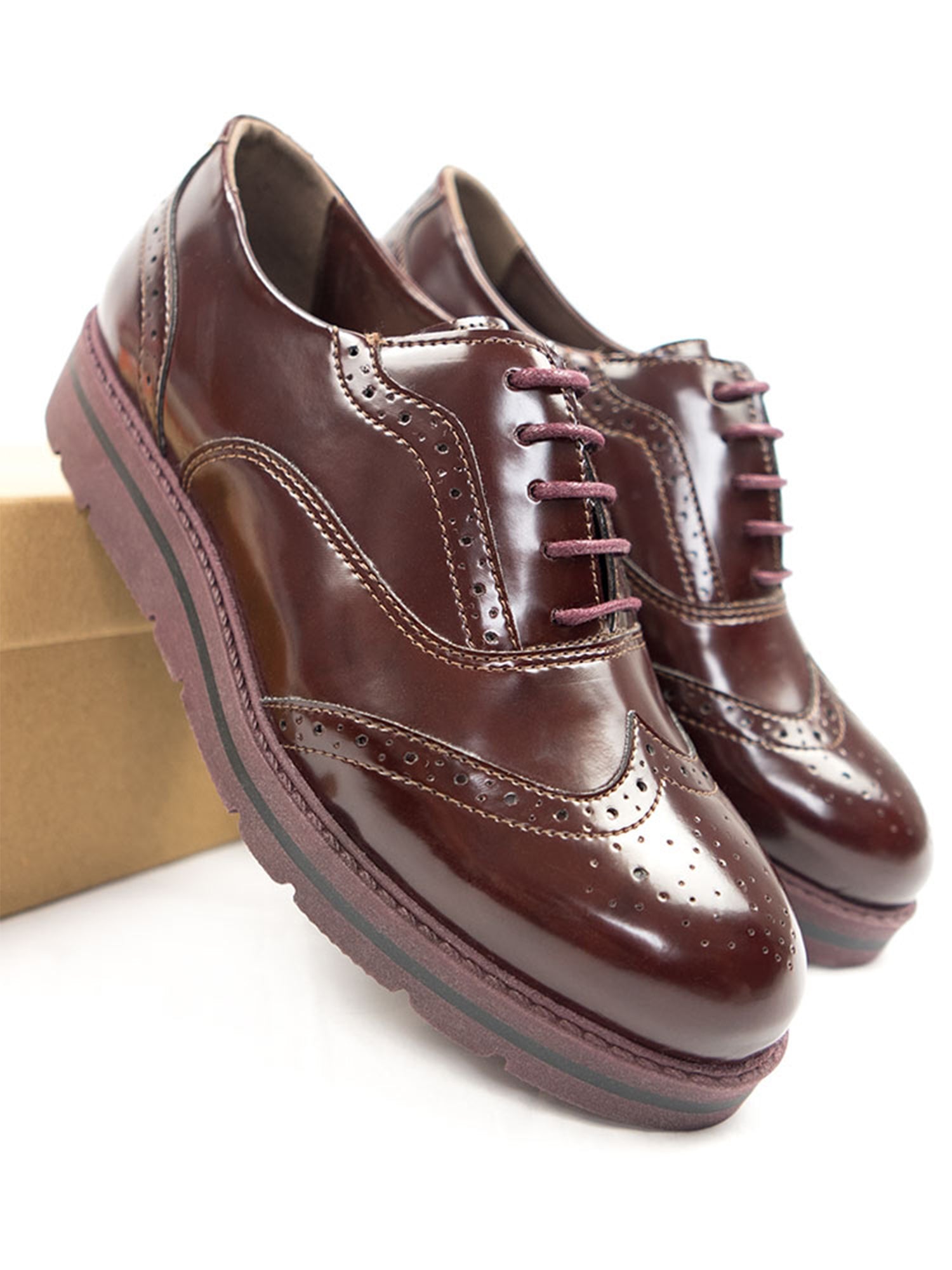 Maroon sale brogues womens