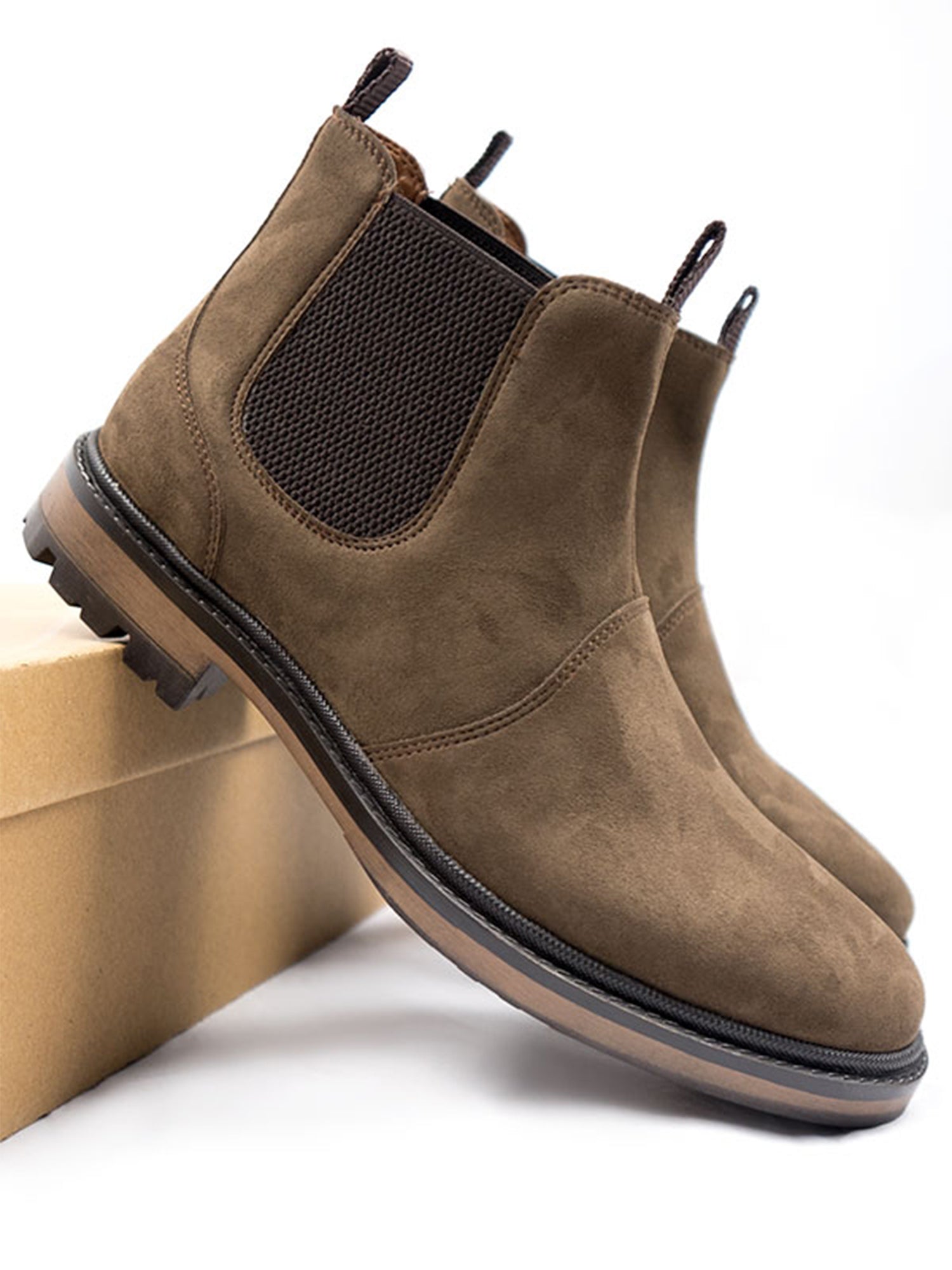 Mens brown suede chelsea boots outlet sale