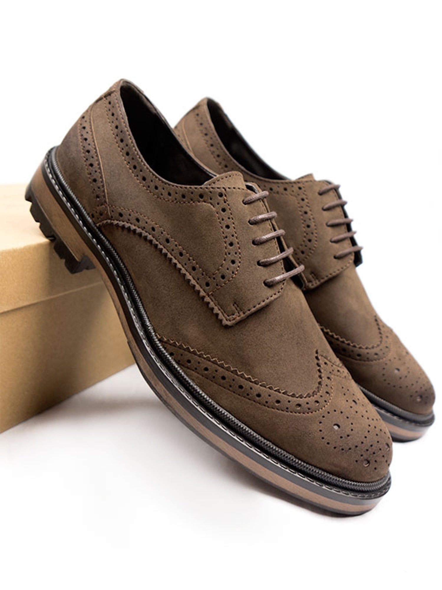 Mens suede hot sale brogues sale