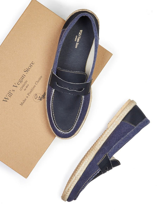 Vegan Men's Recycled Espadrille Penny Loafers | Will's Vegan Store