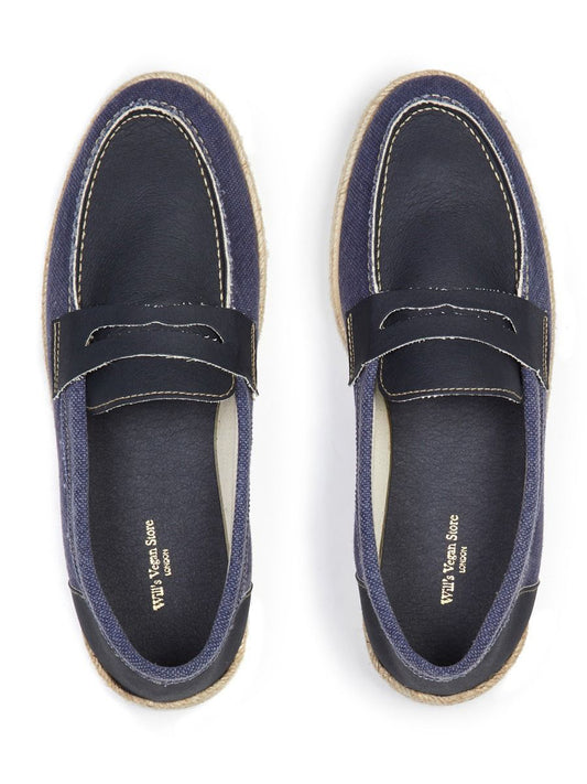 Vegan Men's Recycled Espadrille Penny Loafers | Will's Vegan Store