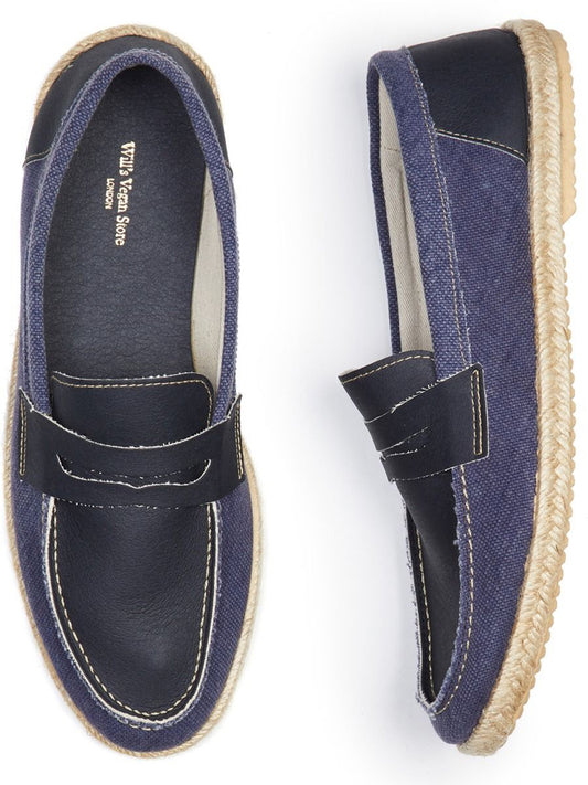 Vegan Men's Recycled Espadrille Penny Loafers | Will's Vegan Store