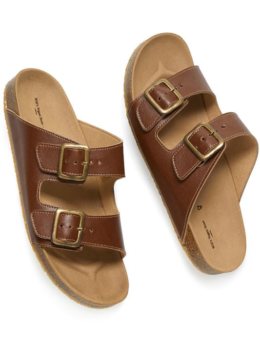 Vegan Women's Two Strap Footbed Sandals | Will's Vegan Store